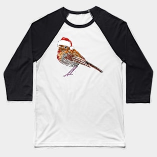 Christmas Robin Baseball T-Shirt